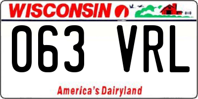 WI license plate 063VRL