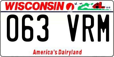WI license plate 063VRM