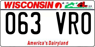 WI license plate 063VRO