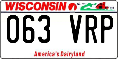 WI license plate 063VRP