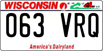 WI license plate 063VRQ