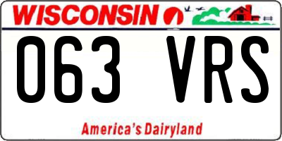 WI license plate 063VRS