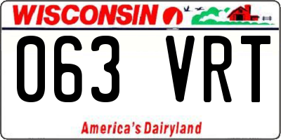 WI license plate 063VRT