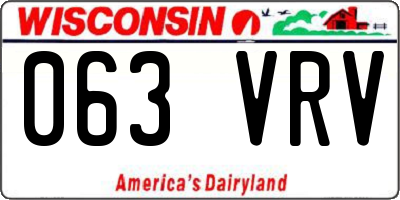 WI license plate 063VRV