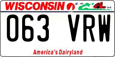 WI license plate 063VRW