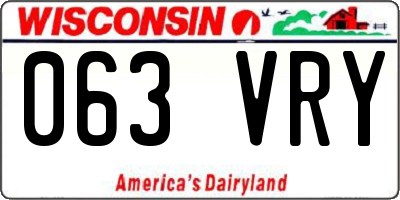 WI license plate 063VRY