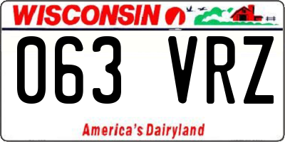 WI license plate 063VRZ