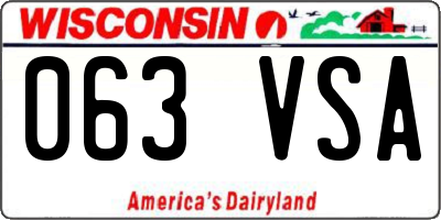 WI license plate 063VSA