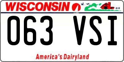 WI license plate 063VSI
