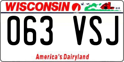 WI license plate 063VSJ