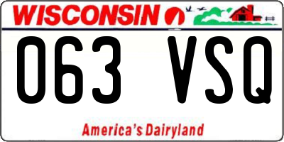 WI license plate 063VSQ
