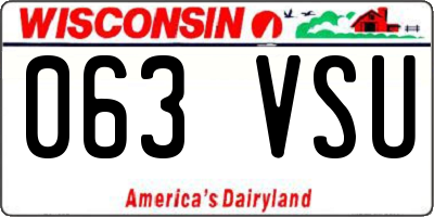 WI license plate 063VSU