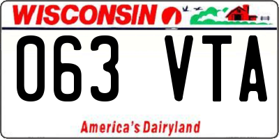 WI license plate 063VTA