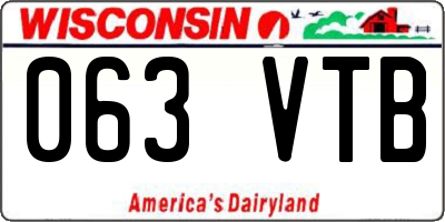 WI license plate 063VTB