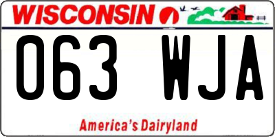 WI license plate 063WJA