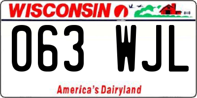 WI license plate 063WJL
