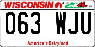 WI license plate 063WJU
