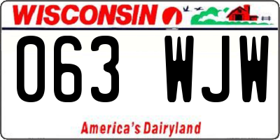 WI license plate 063WJW