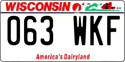 WI license plate 063WKF