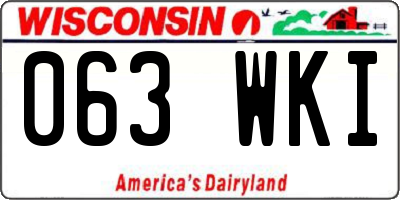 WI license plate 063WKI