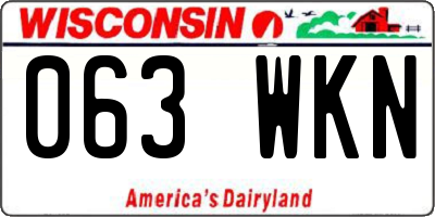 WI license plate 063WKN