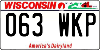 WI license plate 063WKP