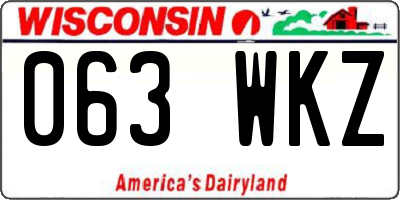 WI license plate 063WKZ