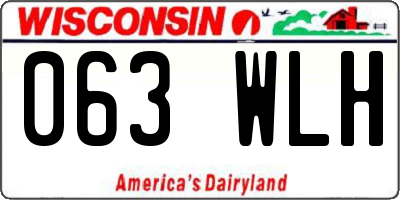 WI license plate 063WLH