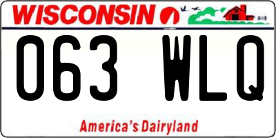 WI license plate 063WLQ