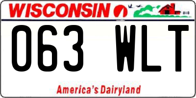 WI license plate 063WLT