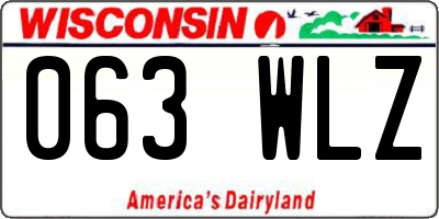 WI license plate 063WLZ