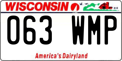 WI license plate 063WMP