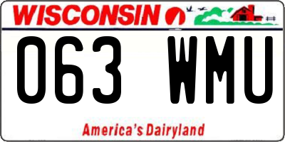 WI license plate 063WMU