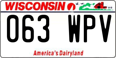 WI license plate 063WPV