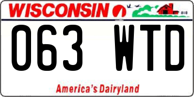 WI license plate 063WTD