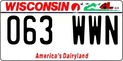 WI license plate 063WWN