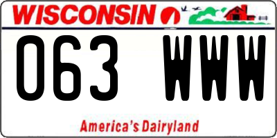 WI license plate 063WWW