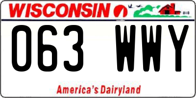 WI license plate 063WWY