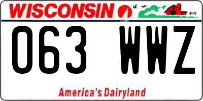 WI license plate 063WWZ