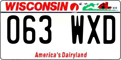 WI license plate 063WXD