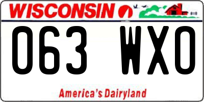 WI license plate 063WXO