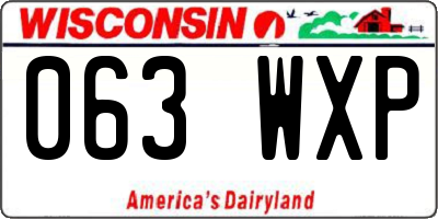 WI license plate 063WXP