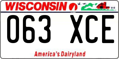 WI license plate 063XCE