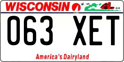 WI license plate 063XET