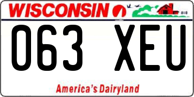 WI license plate 063XEU