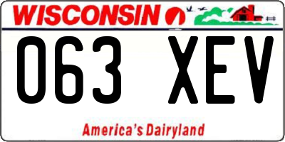 WI license plate 063XEV