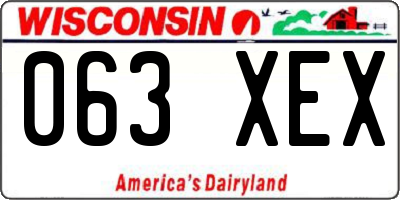 WI license plate 063XEX