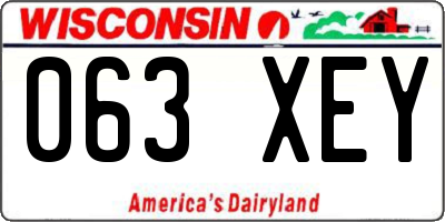 WI license plate 063XEY