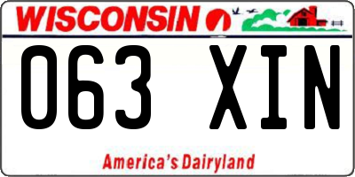 WI license plate 063XIN