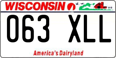 WI license plate 063XLL